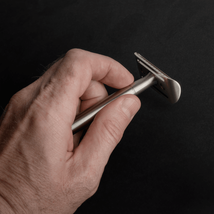 Safety Razor - Baron Classic - Brushed Alloy - Lather & Wood Shaving Co